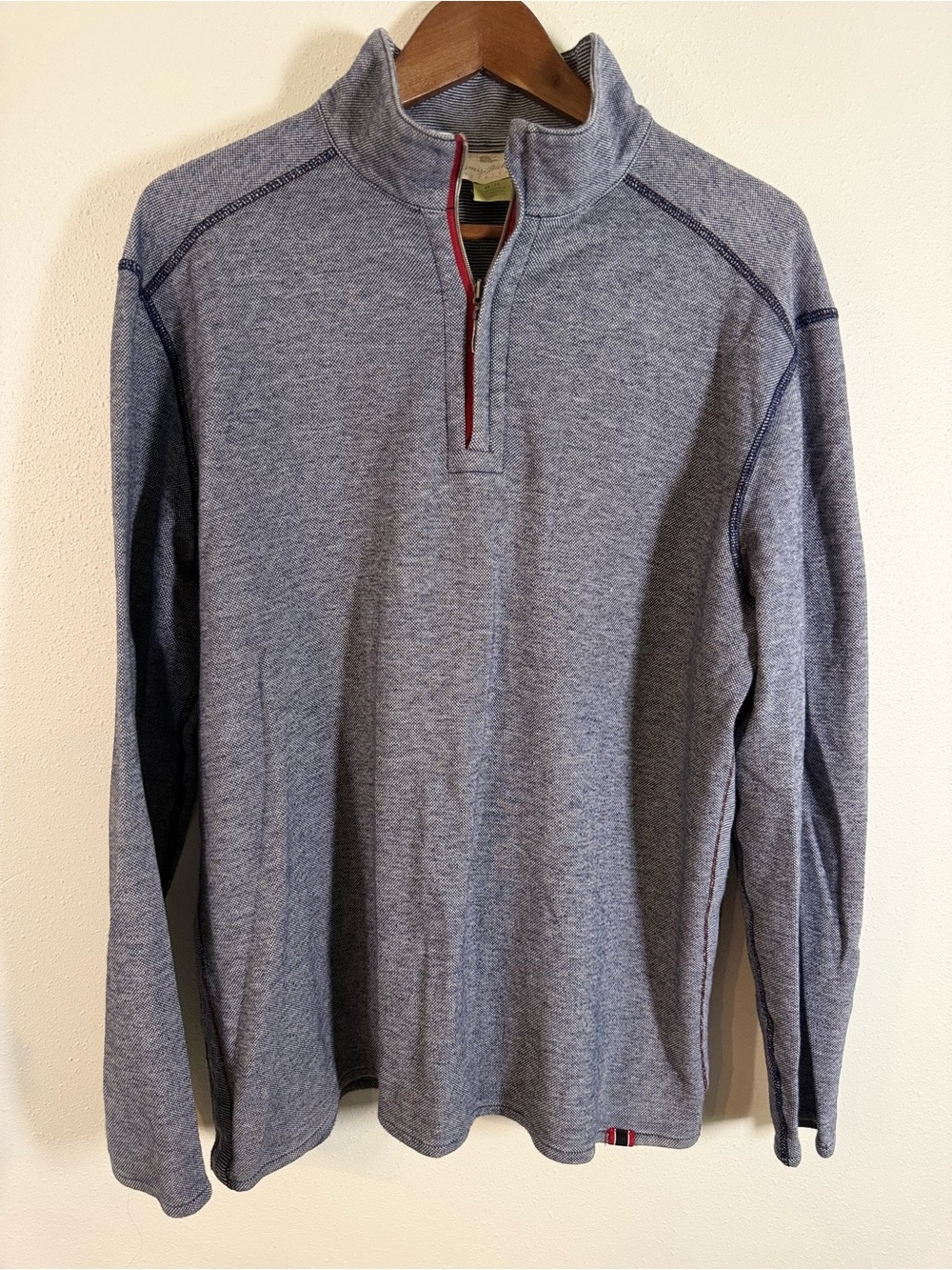Tommy Bahama Reversible Quarter Zip Pullover Blue Stripe Men’s M
